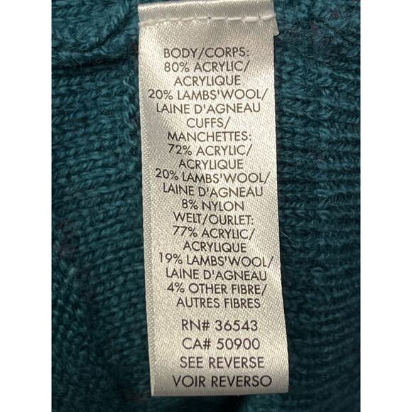 Calvin Klein‎ cowl neck Sweater Womens Medium Wool blend Turquoise - Picture 4 of 5